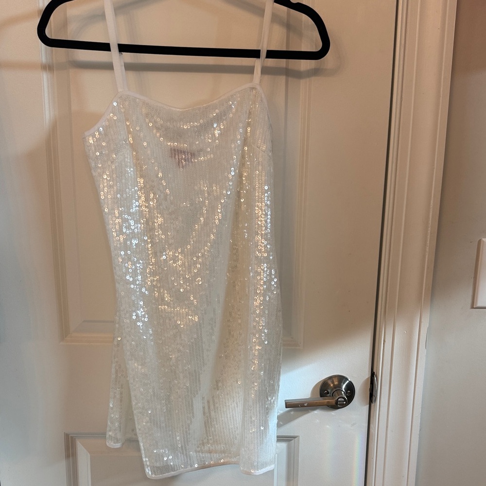 Staud - White Sequin minnie Dress